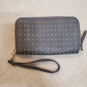 Pleather studded Wristlet